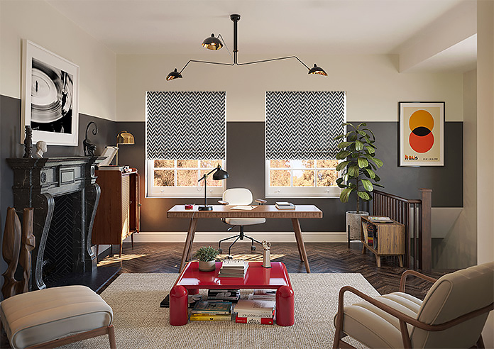 Chevron Stripe, Charcoal - Roman Blind - Image 8